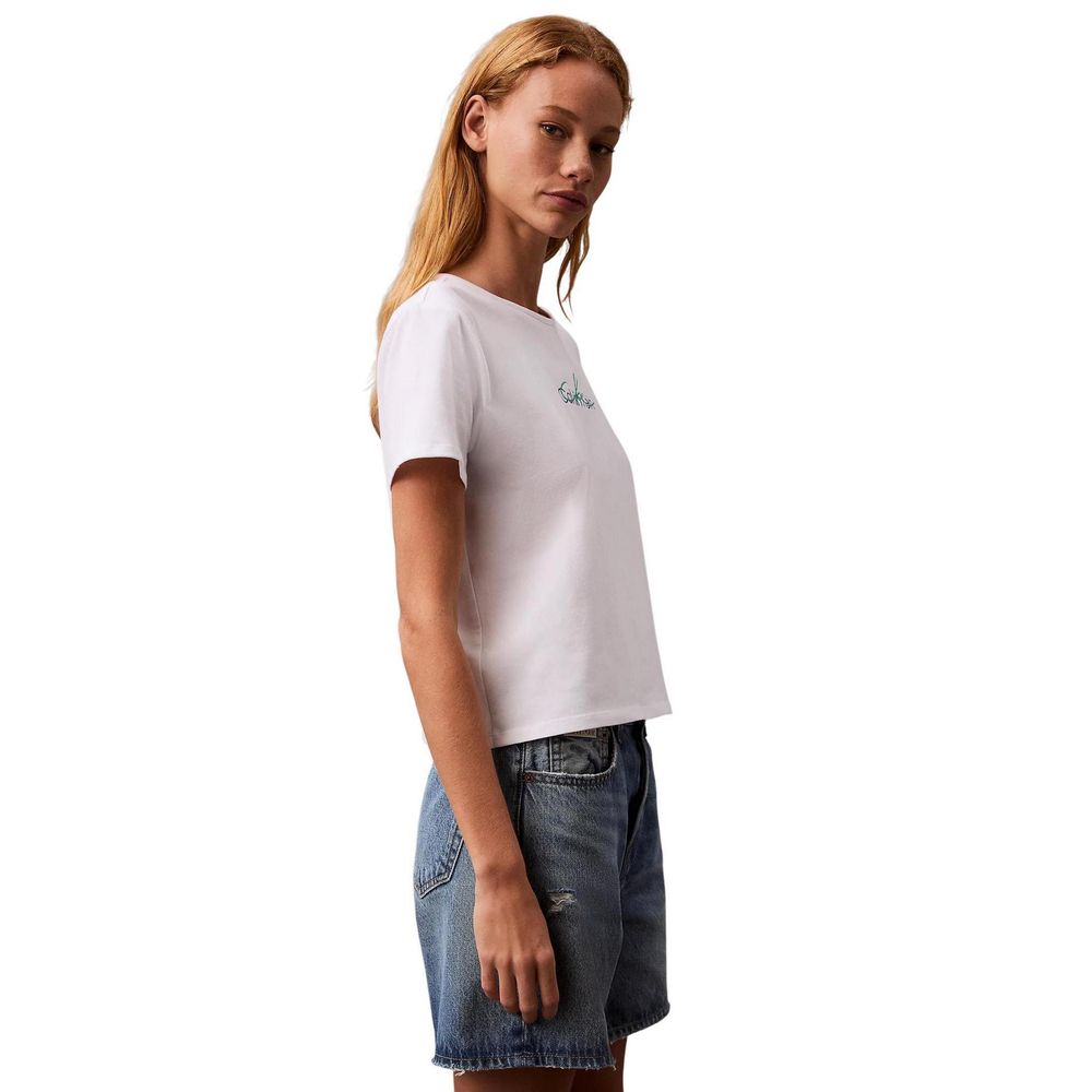 Calvin Klein Jeans Hvid T-shirt i genbrugsbomuld