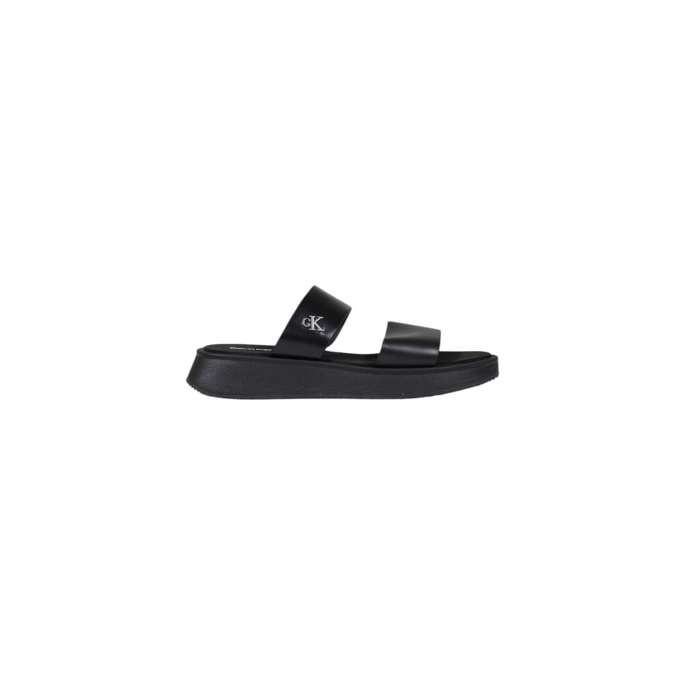 Calvin Klein Jeans Sort Lædersandal