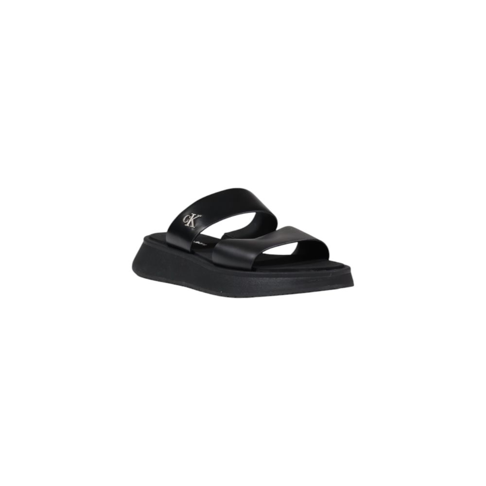 Calvin Klein Jeans Sort Lædersandal