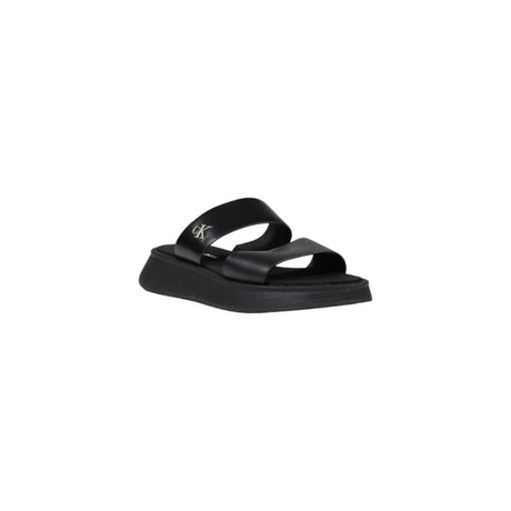 Calvin Klein Jeans Sort Lædersandal