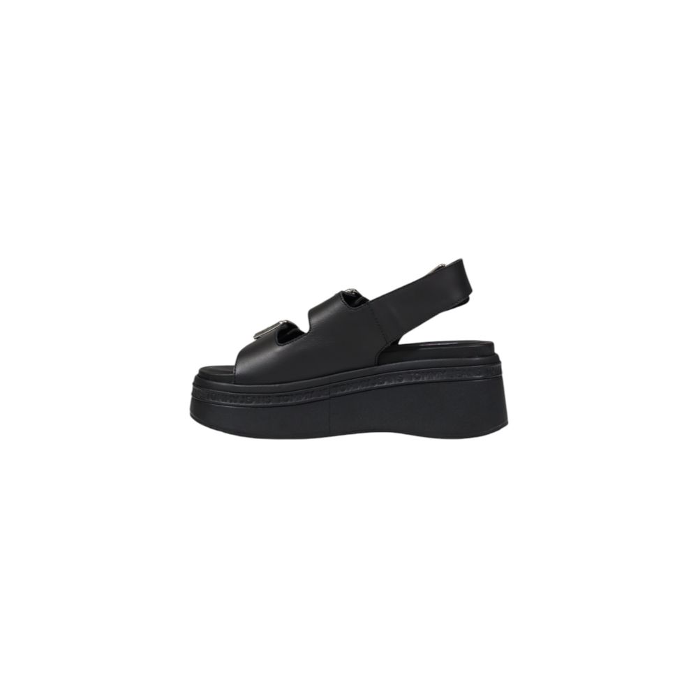 Tommy Hilfiger Jeans Sort Lædersandal