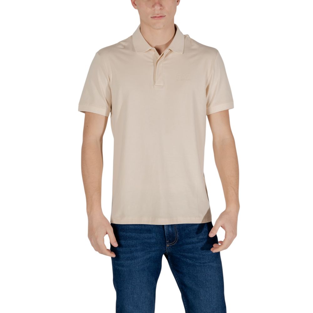 EA7 Emporio Armani Beige Bomuldspoloshirt