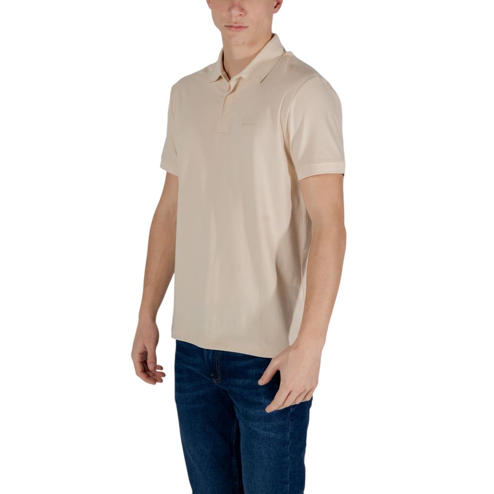 EA7 Emporio Armani Beige Bomuldspoloshirt
