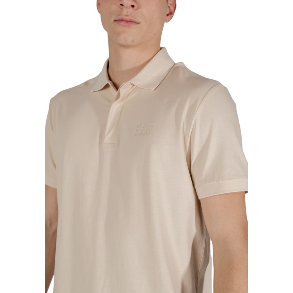 EA7 Emporio Armani Beige Bomuldspoloshirt