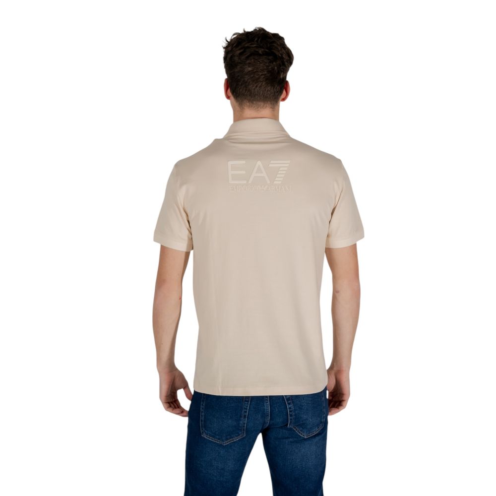 EA7 Emporio Armani Beige Bomuldspoloshirt