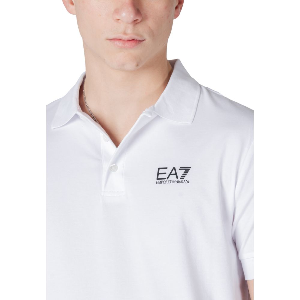 EA7 Emporio Armani Hvid Bomuldspoloshirt