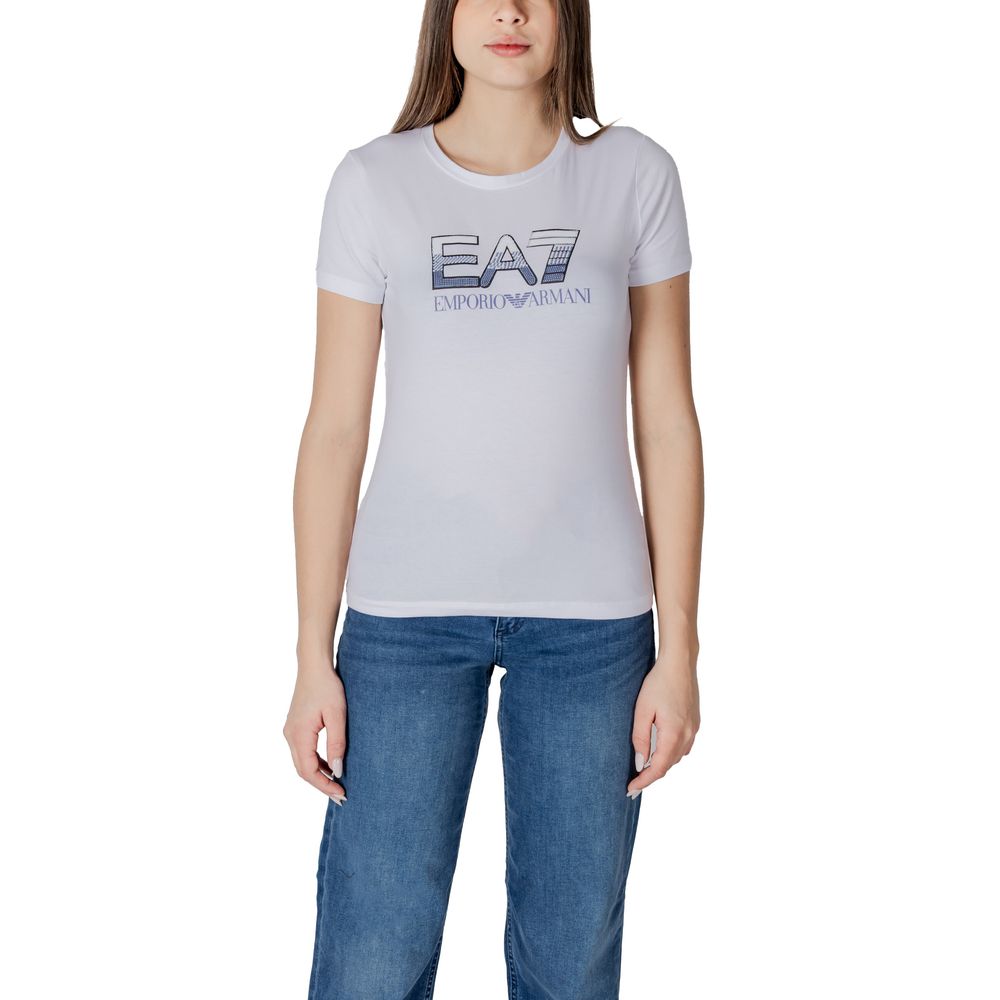 EA7 Emporio Armani T-shirt i hvid bomuld