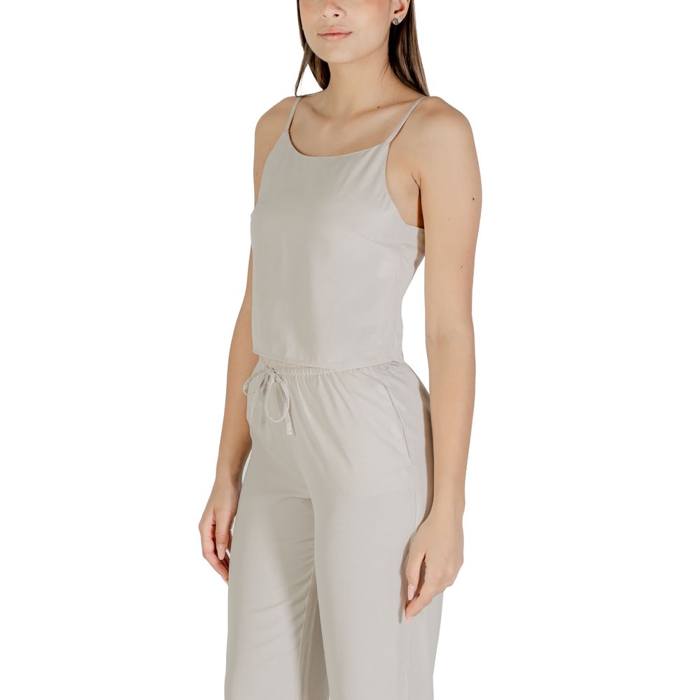 Kun beige top i genbrugspolyester