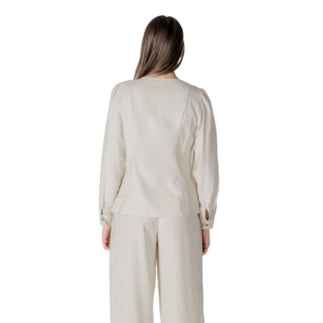 Vila Clothes Cream Viscose Top