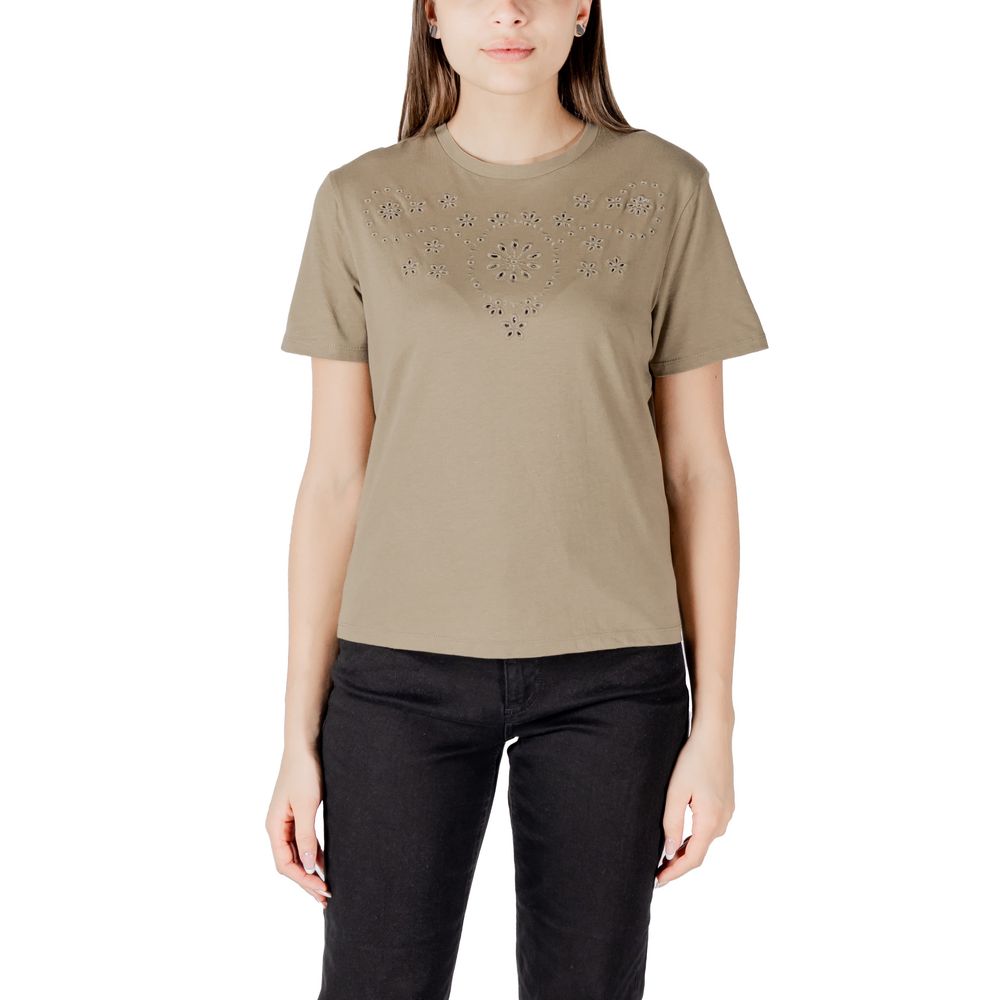 Jacqueline De Yong Grøn Bomulds T-shirt