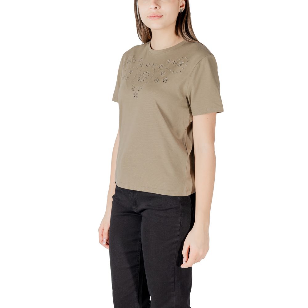 Jacqueline De Yong Grøn Bomulds T-shirt