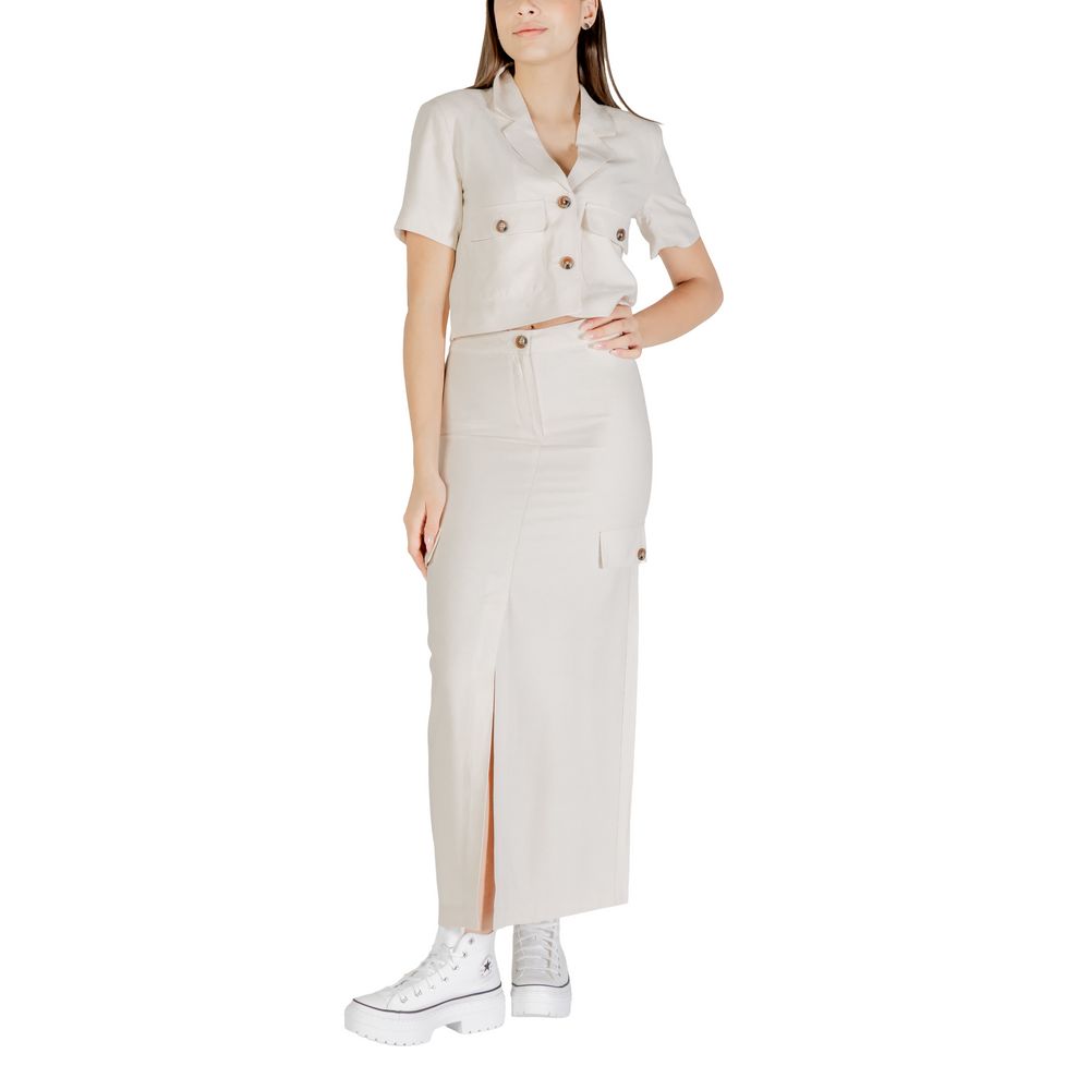 Jacqueline De Yong Lang Nederdel i Tofarvet Viskose