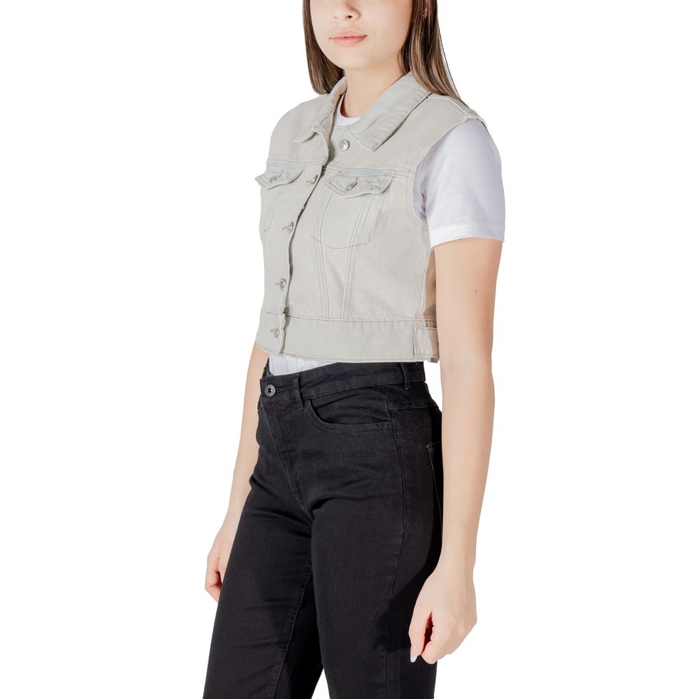 Only Lyseblå Bomuldsjakke Uden Ærmer