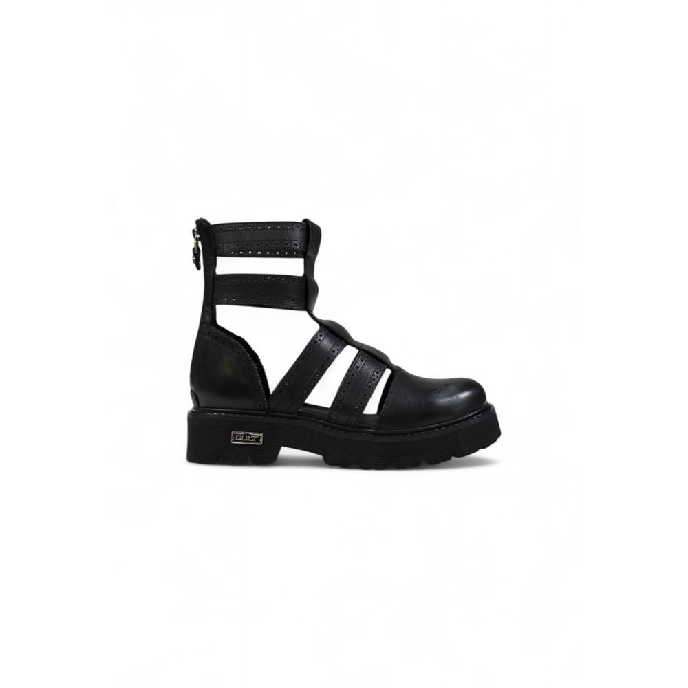 Cult sort læder sandal