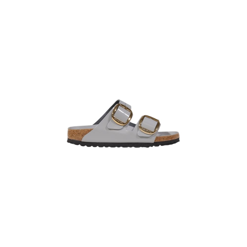 Birkenstock grå læderslippers