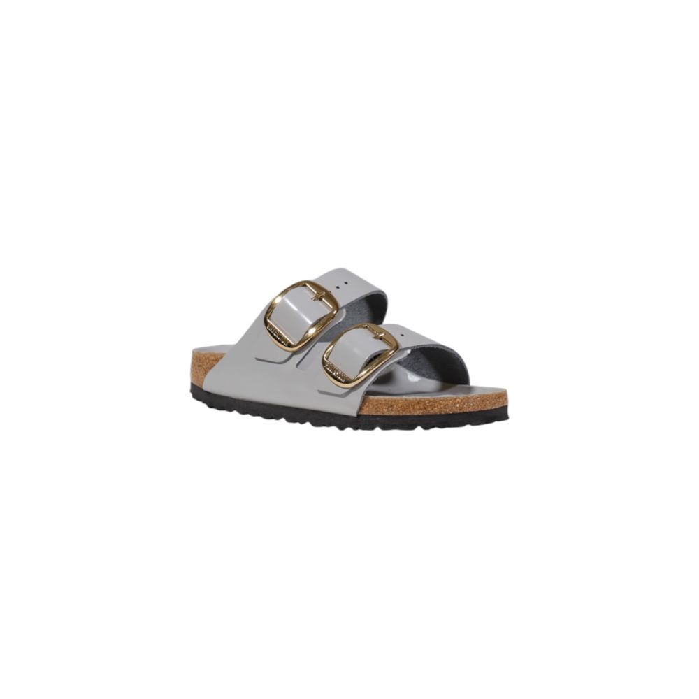 Birkenstock grå læderslippers