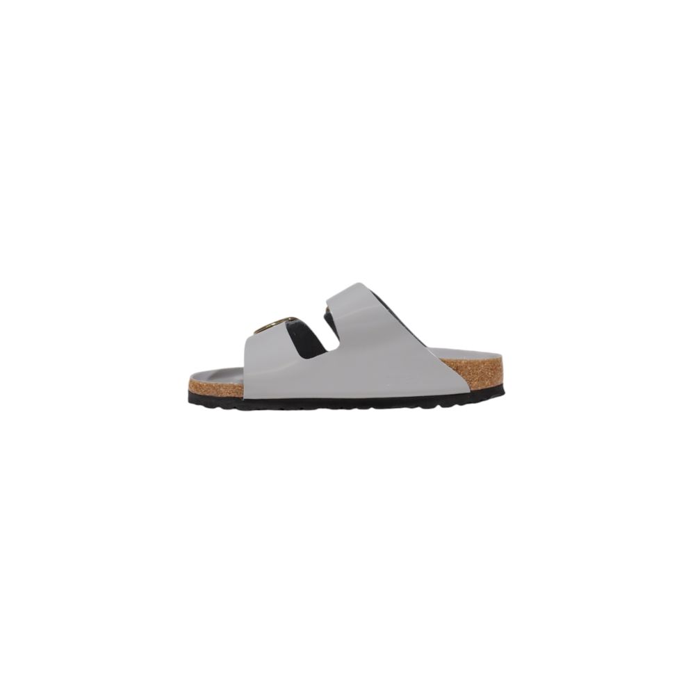 Birkenstock grå læderslippers
