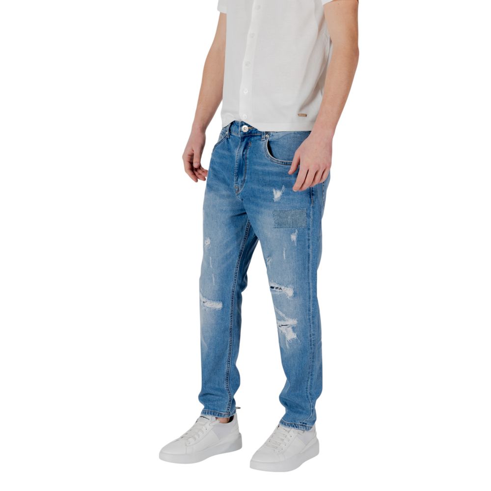 Gianni Lupo Blå Bomuld Relaxed Fit Jeans