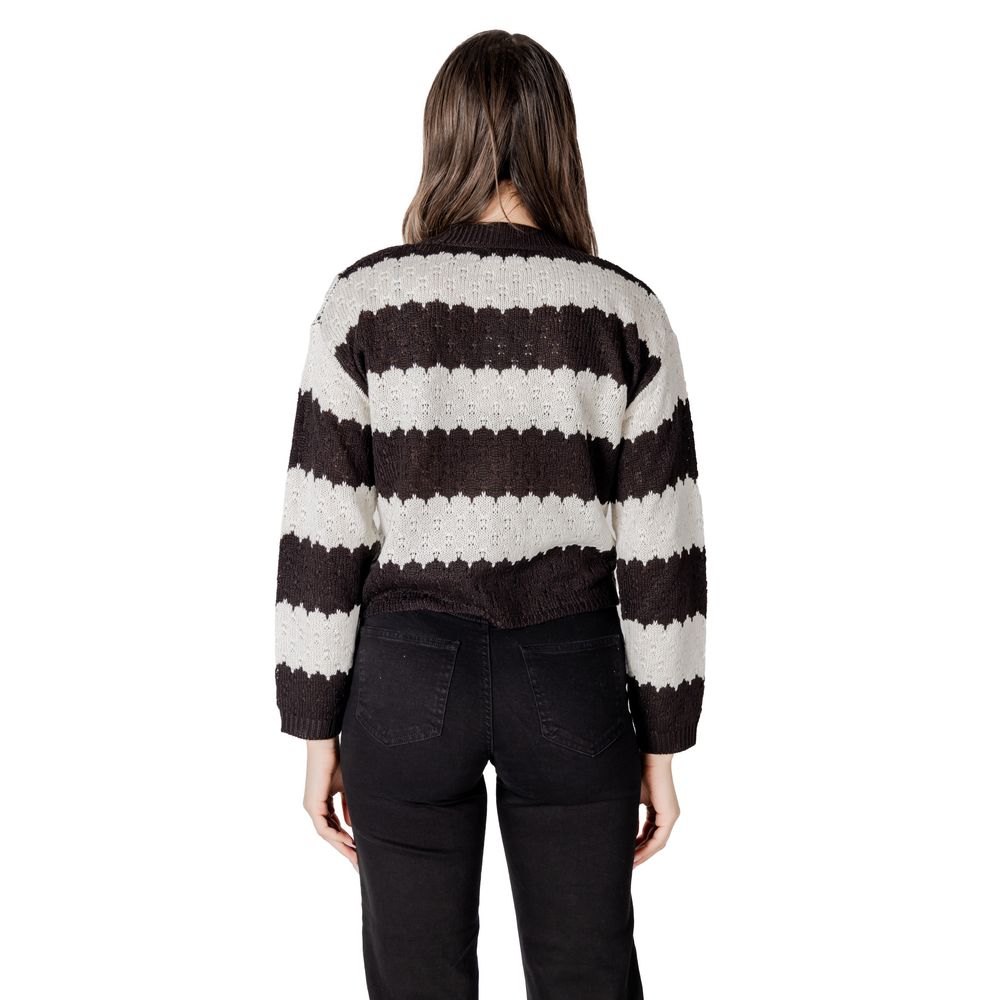 Jacqueline De Yong Sort og Hvid Marabou Cardigan