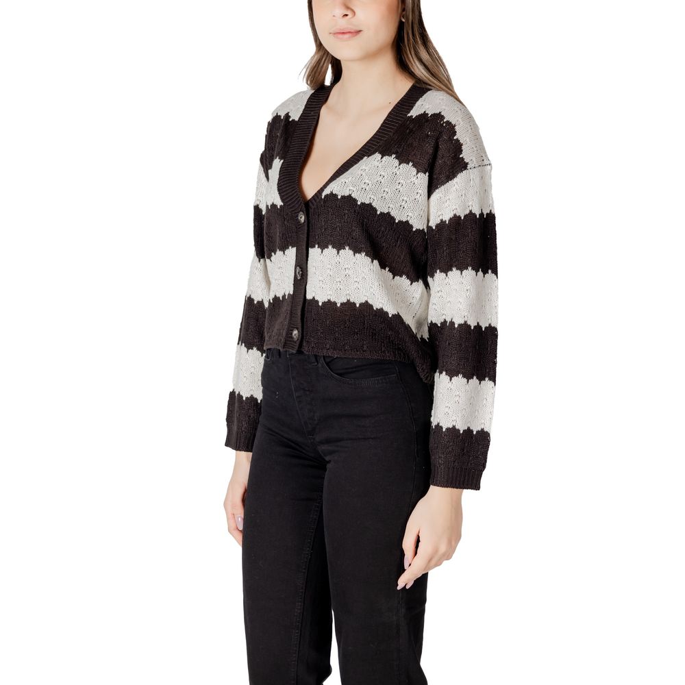 Jacqueline De Yong Sort og Hvid Marabou Cardigan