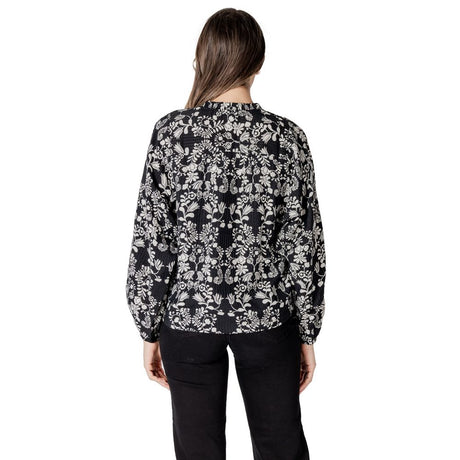 ICHI Black Viscose Blouse