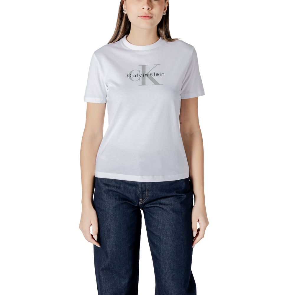 Calvin Klein Jeans Hvid Bomulds T-shirt