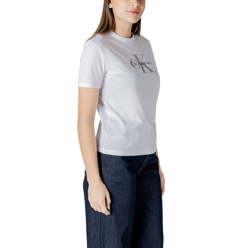 Calvin Klein Jeans Hvid Bomulds T-shirt