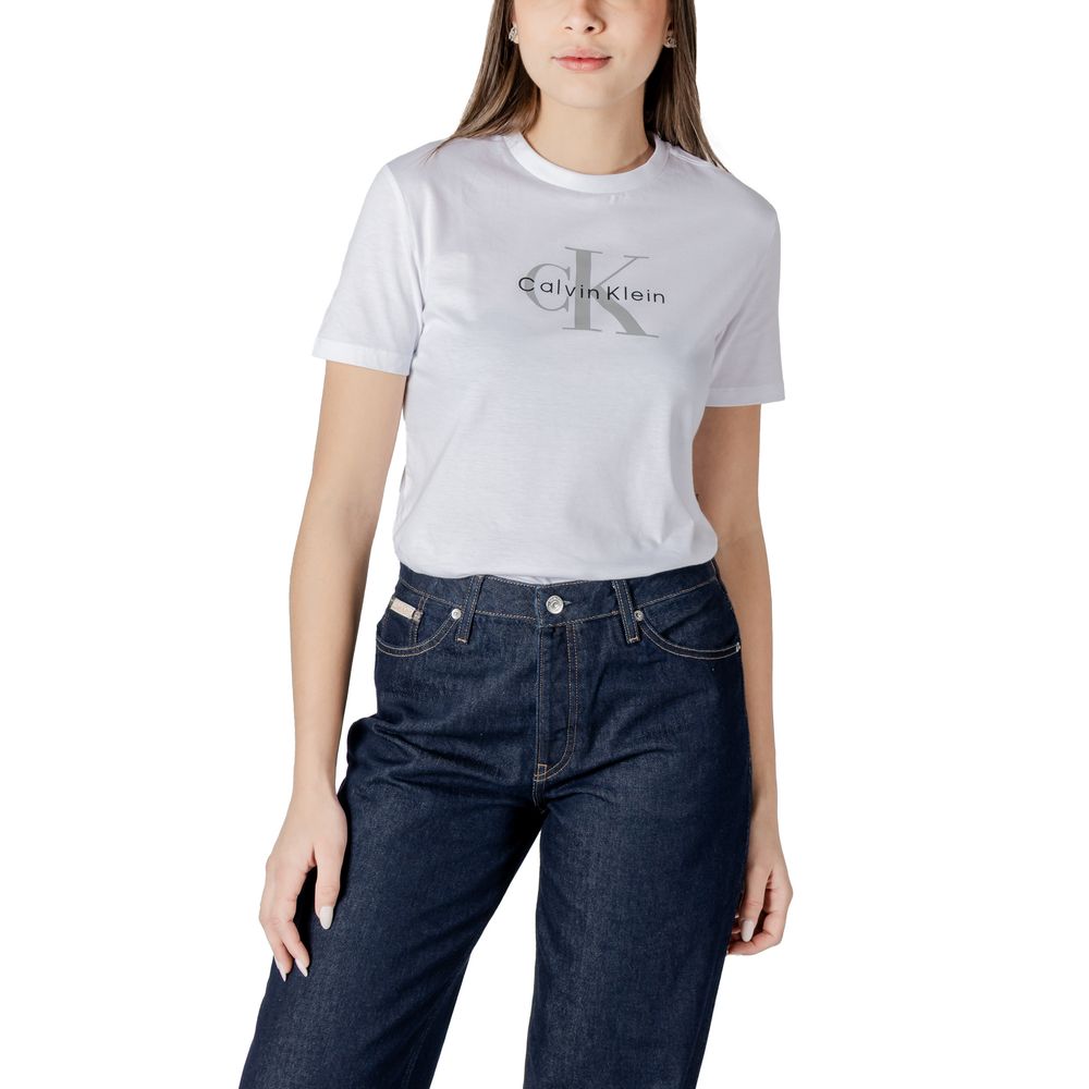 Calvin Klein Jeans Hvid Bomulds T-shirt