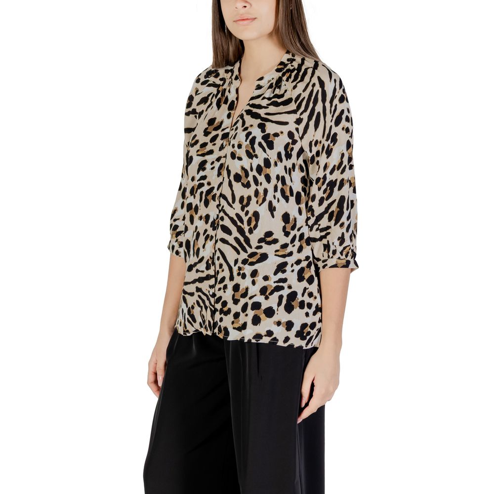 ICHI Beige Viskosebluse