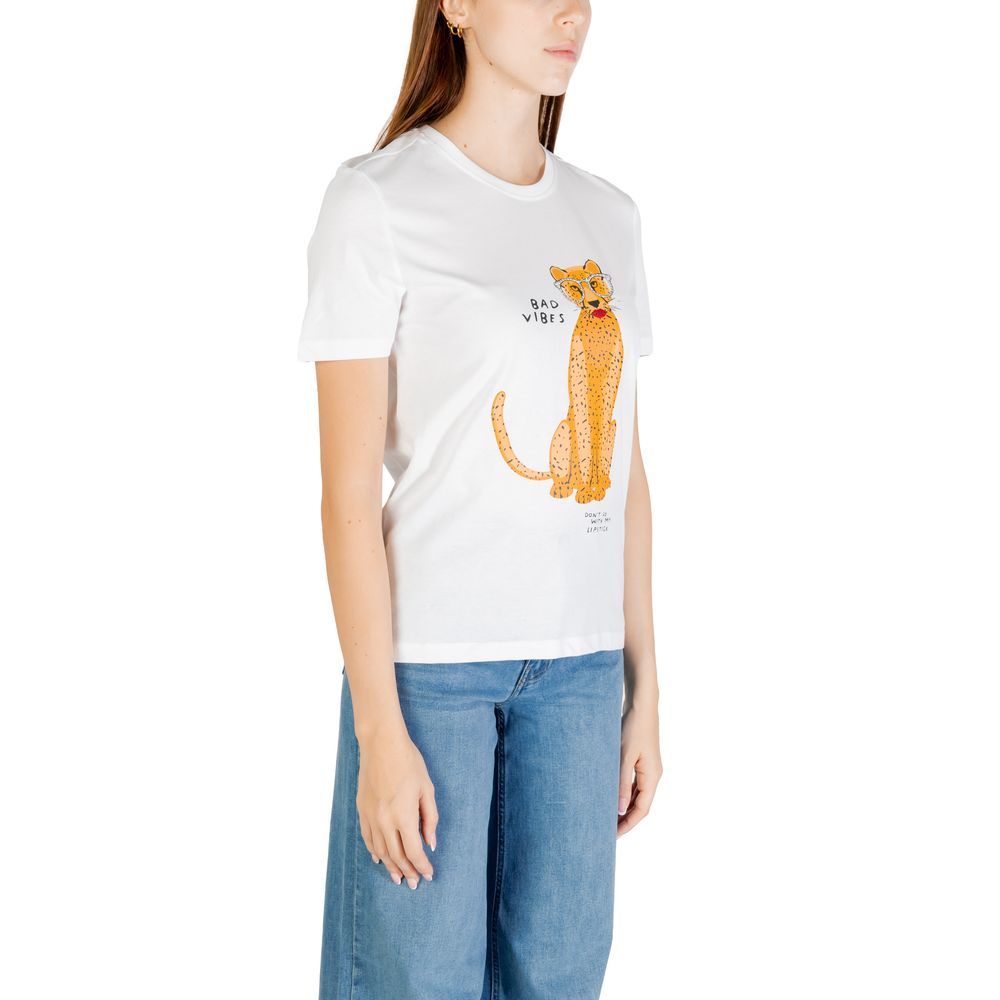 Kun hvid økologisk bomulds-T-shirt