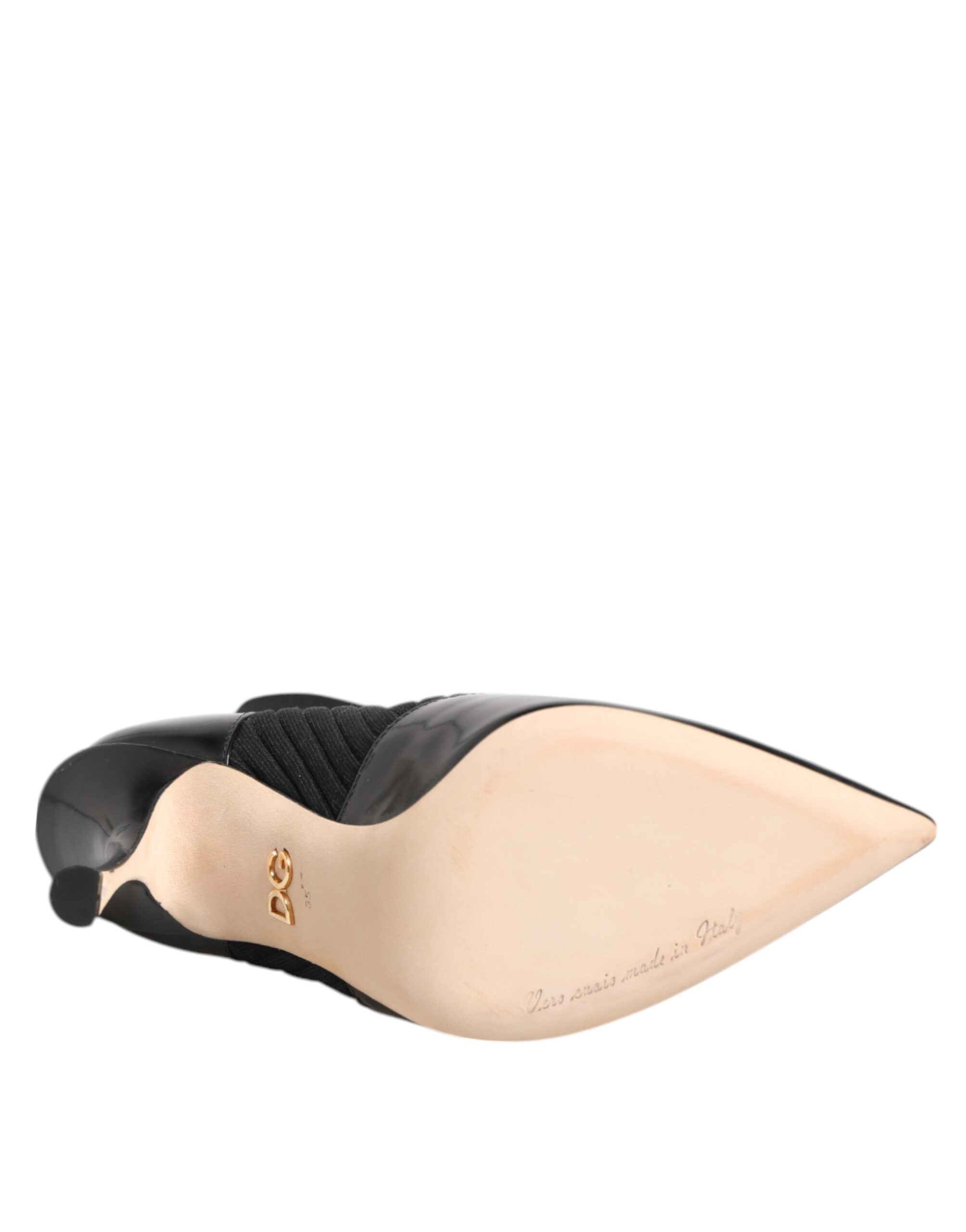 Dolce &amp; Gabbana Sorte Stretch Stiletter Støvler Sokker Sko