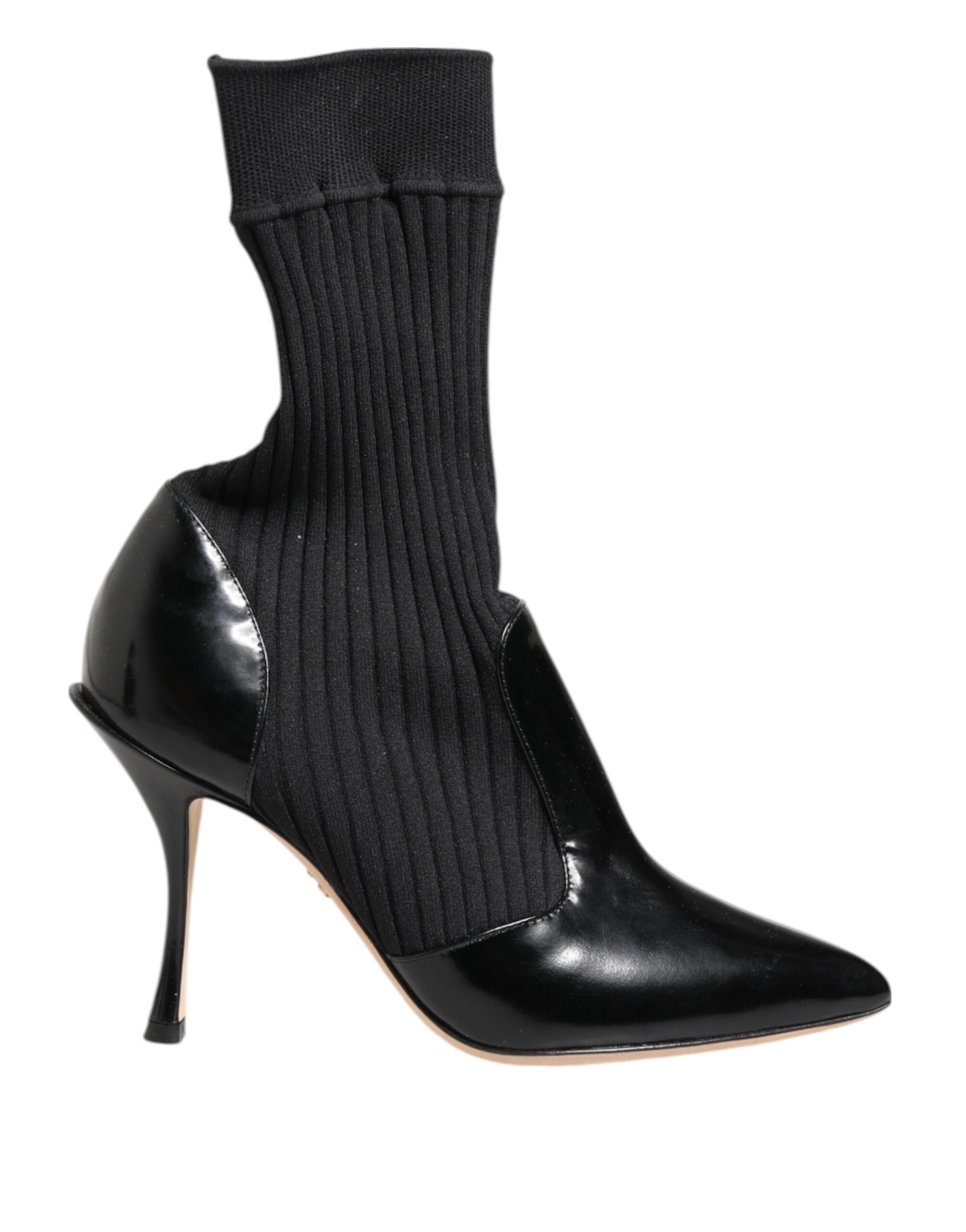 Dolce &amp; Gabbana Sorte Stretch Stiletter Støvler Sokker Sko
