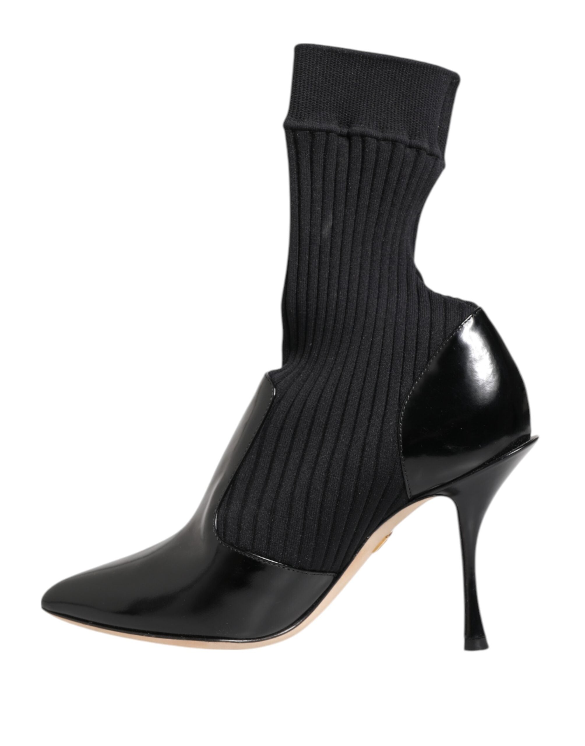 Dolce &amp; Gabbana Sorte Stretch Stiletter Støvler Sokker Sko