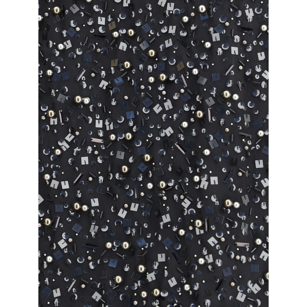 Sacai sort polyester midi nederdel