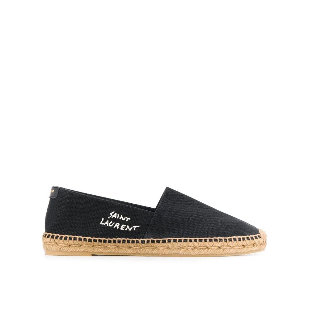 Saint Laurent sorte espadriller i lærred