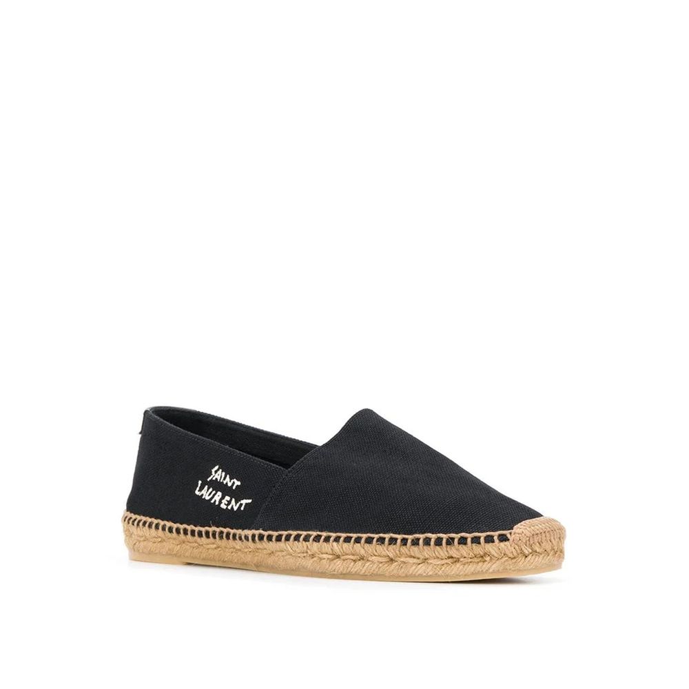 Saint Laurent sorte espadriller i lærred