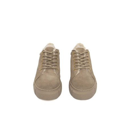 Cerruti 1881 Beige Kalveskinds Platform Sneaker til Kvinder