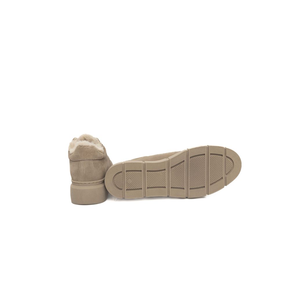 Cerruti 1881 Beige Kalveskinds Platform Sneaker til Kvinder
