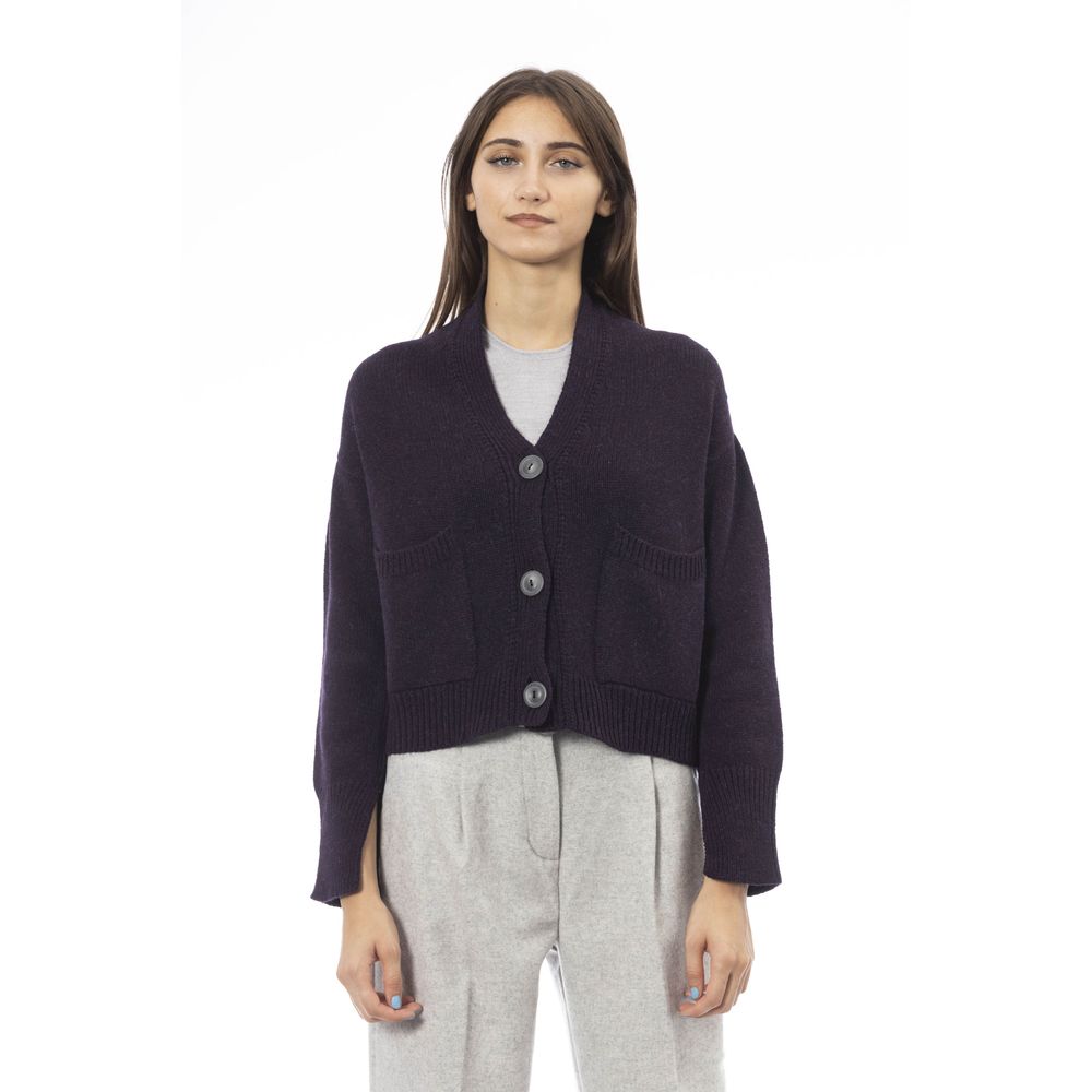 Alpha Studio Lilla Merino Uld Cardigan Til Kvinder