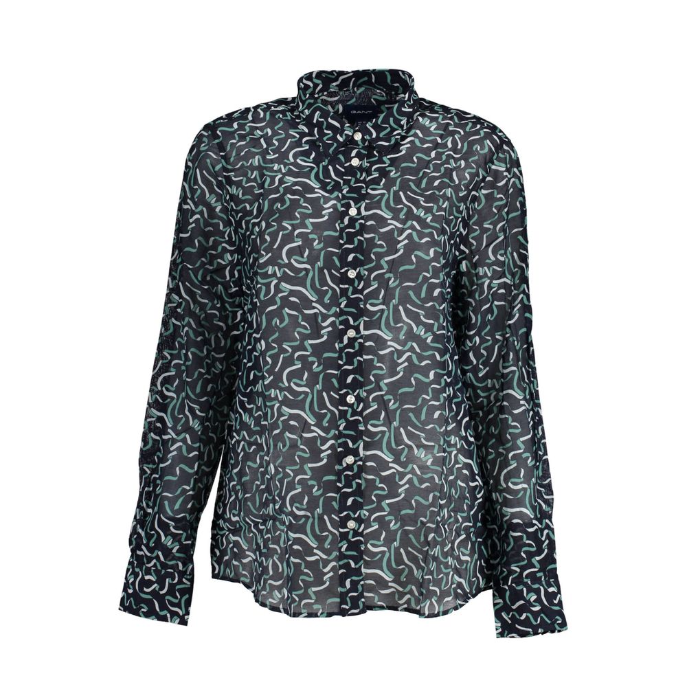 Gant Blå Bomuldsskjorte