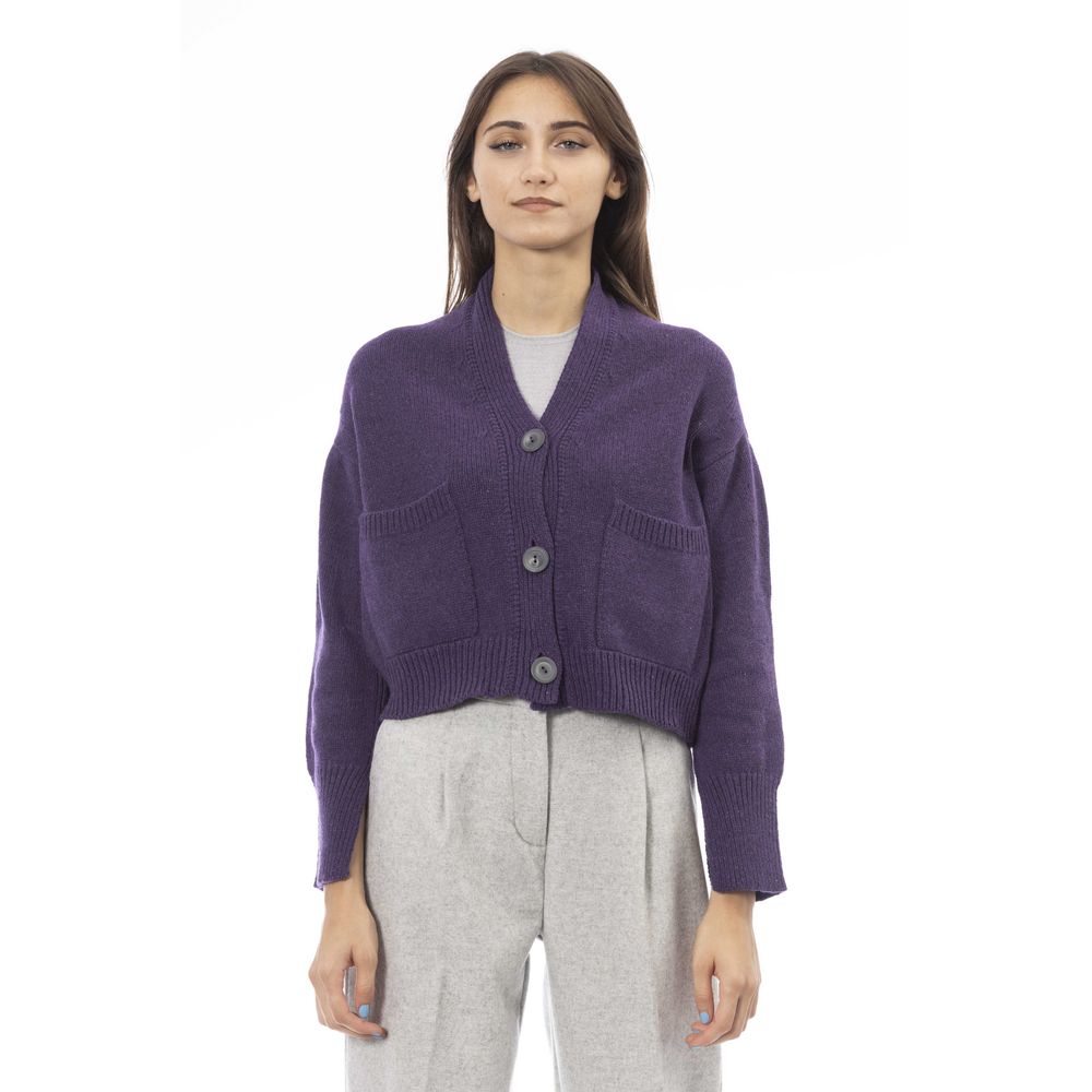 Alpha Studio Lilla Merino Uld Cardigan Til Kvinder