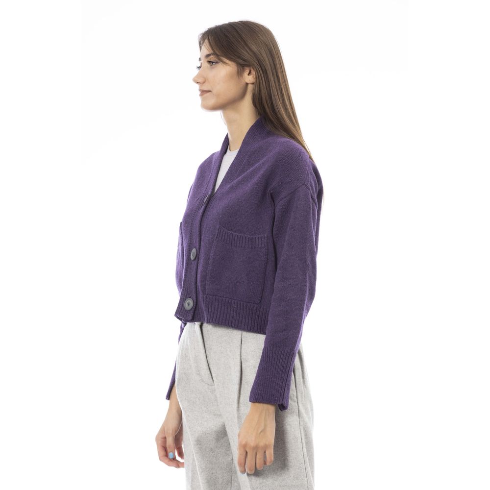 Alpha Studio Lilla Merino Uld Cardigan Til Kvinder