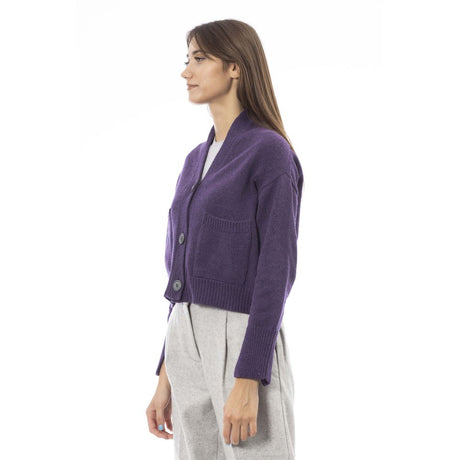Alpha Studio Lilla Merino Uld Cardigan Til Kvinder