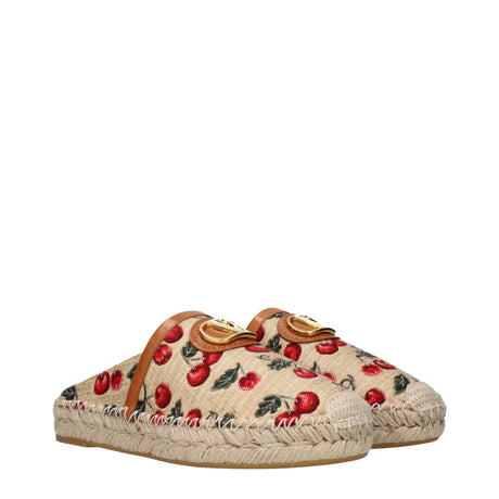 Valentino Garavani Beige Raffia Hjemmesko
