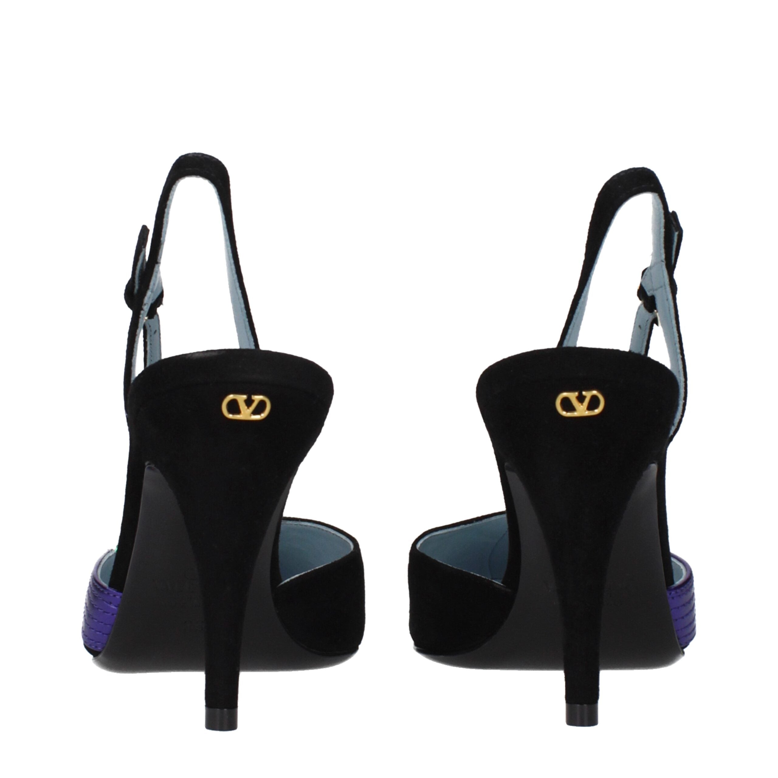 Valentino Garavani sorte læderpumps med høj hæl