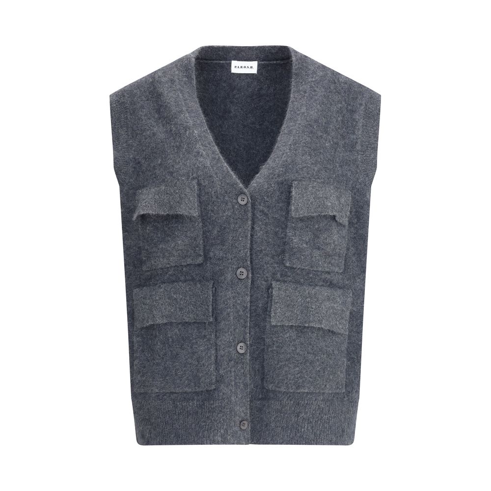 P.A.R.O.S.H. Gray Raccoon Fur Jackets And Coat