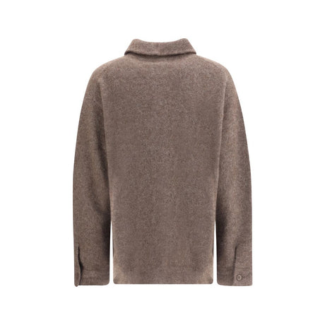 PAROSH Brown Raccoon Fur Cardigan