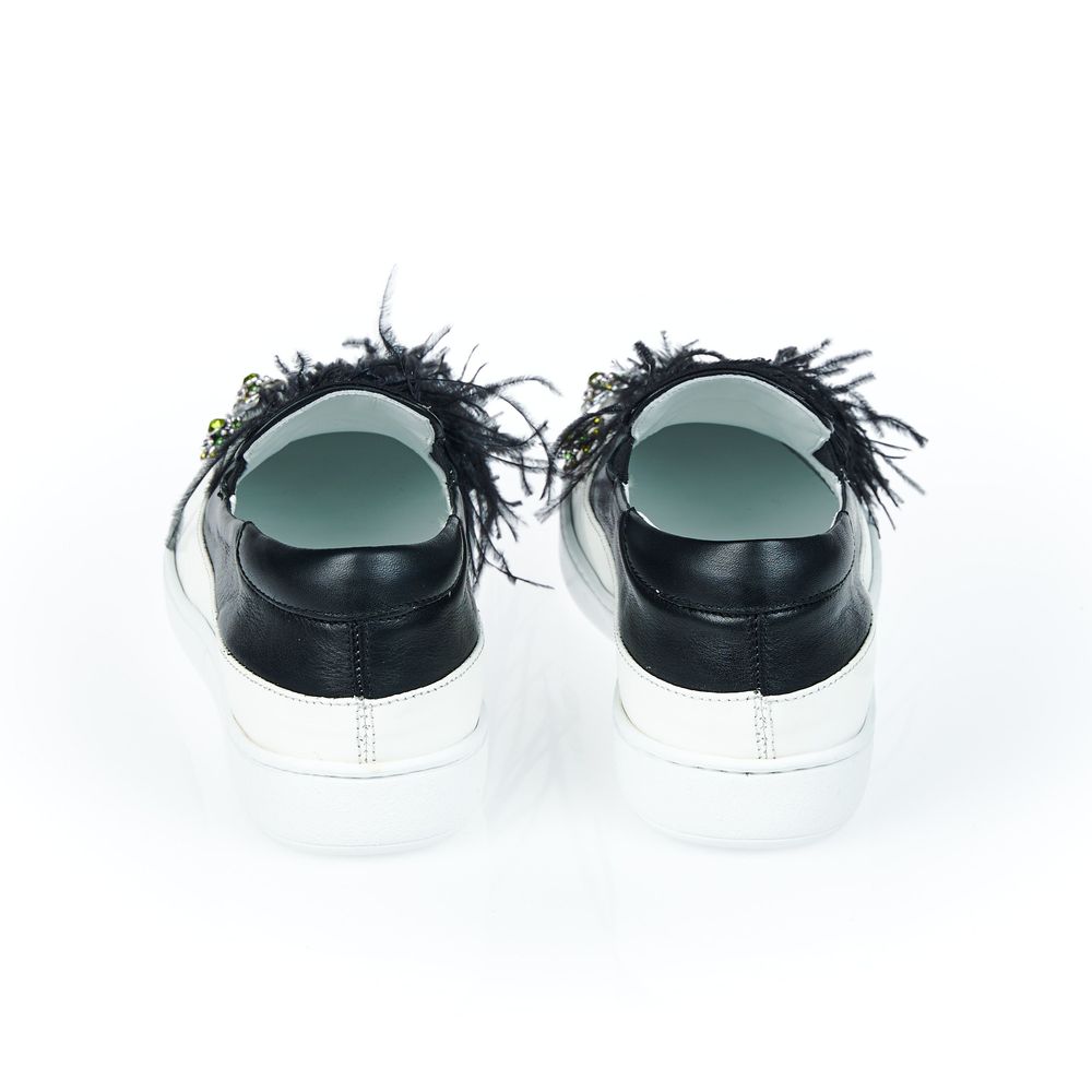 Mr&Mrs Italy sorte slip-on sko i læder til kvinder