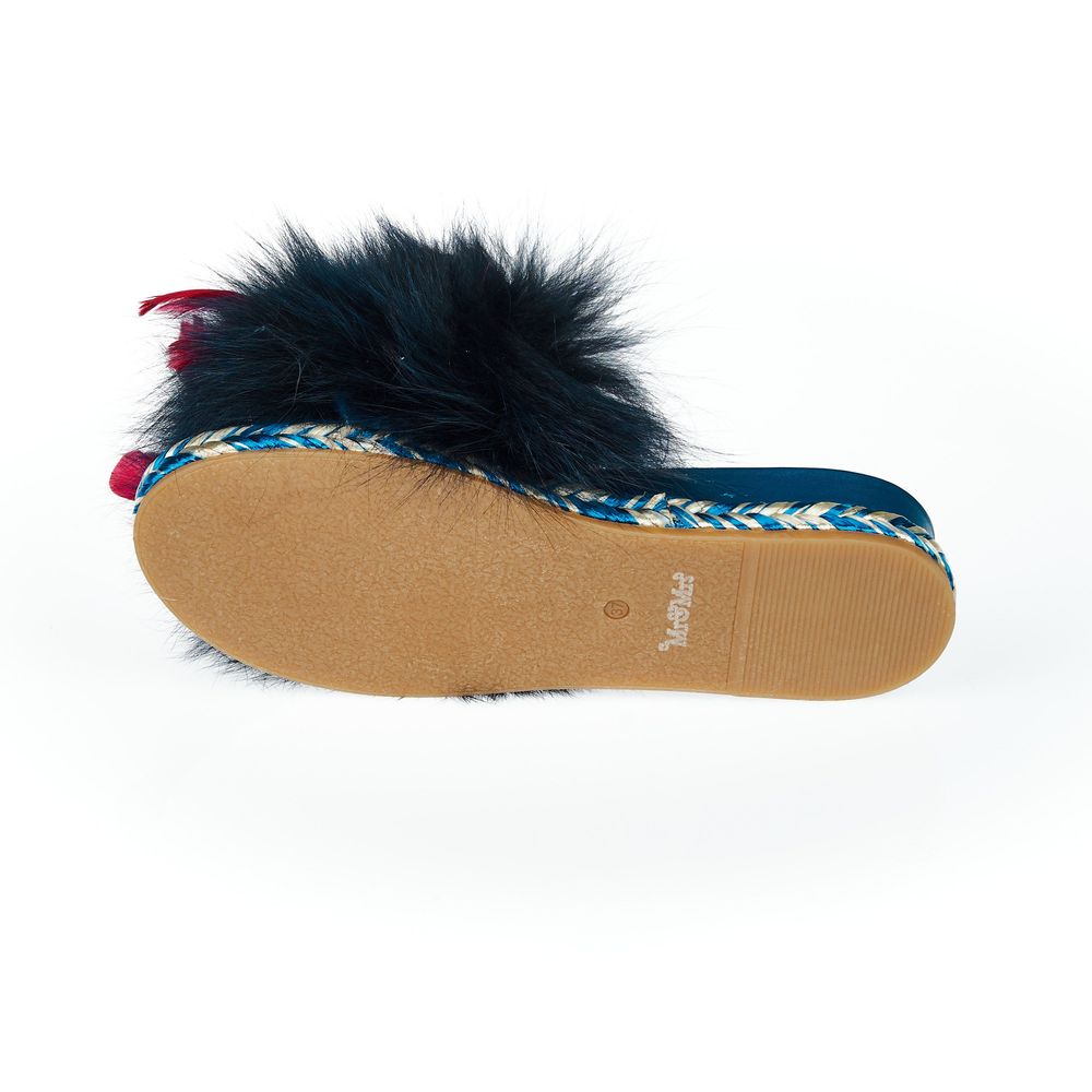 Mr&Mrs Italy Blå Lammeskindsandaler til Kvinder