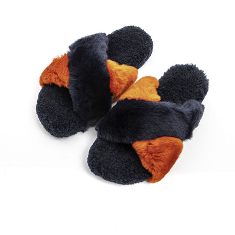 Mr&amp;Mrs Italy Blå Kaninpels Sandaler til Kvinder